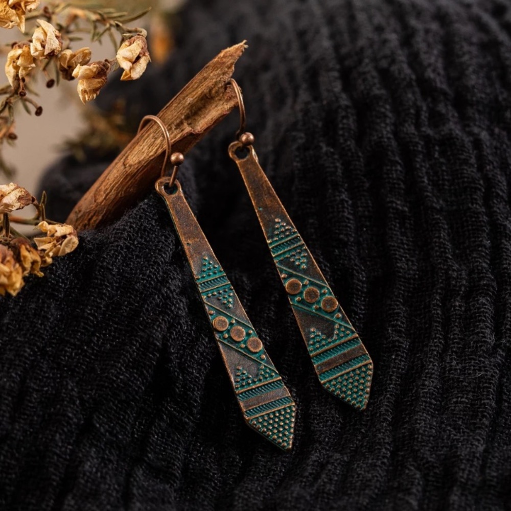 Bohemian Blue-Bronze Earrings